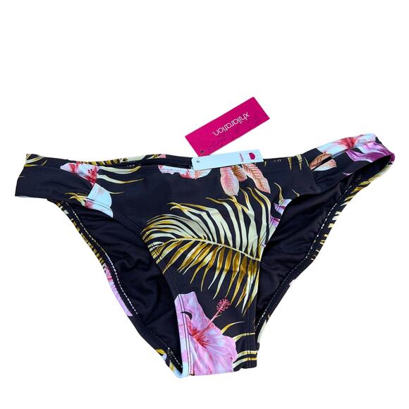 Xhilaration Juniors' Brown Floral Hipster Bikini Bottom - Size Medium - NWT - Picture 1 of 8